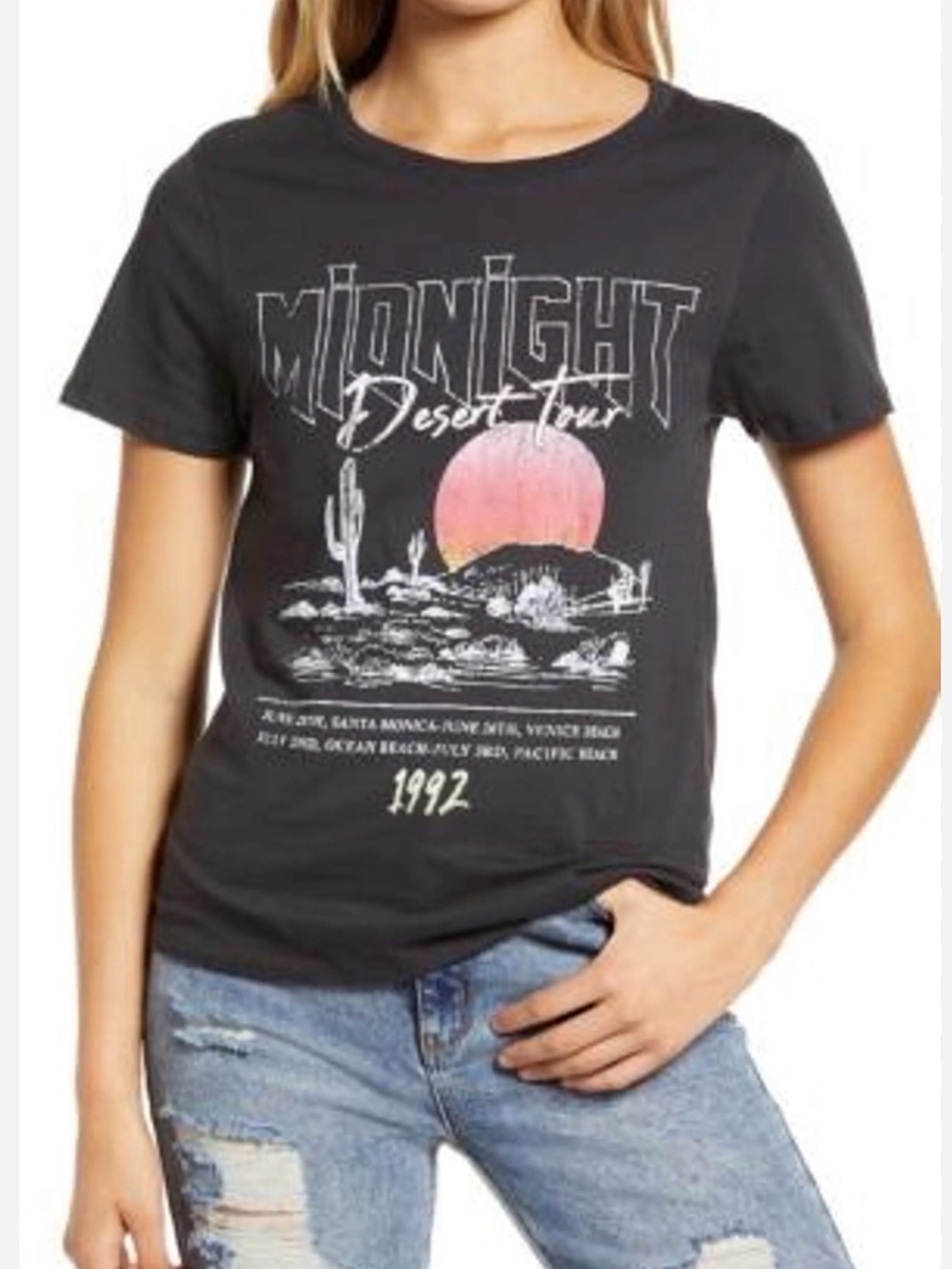 Prince Peter Collection Black Graphic Tee with Pink Sun